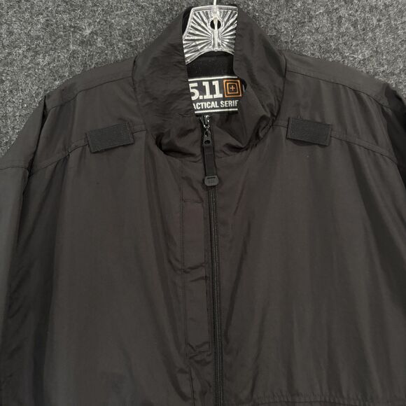 5.11 Tactical Jacket Men's XL Black Lined Packable Rain Wind Resistant 48052 - Picture 2 of 9